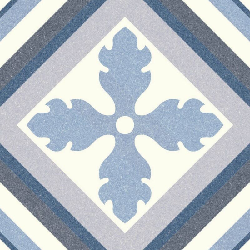 Tinker - Carrelage carreaux de ciment Laos bleu tropez 25x25 cm