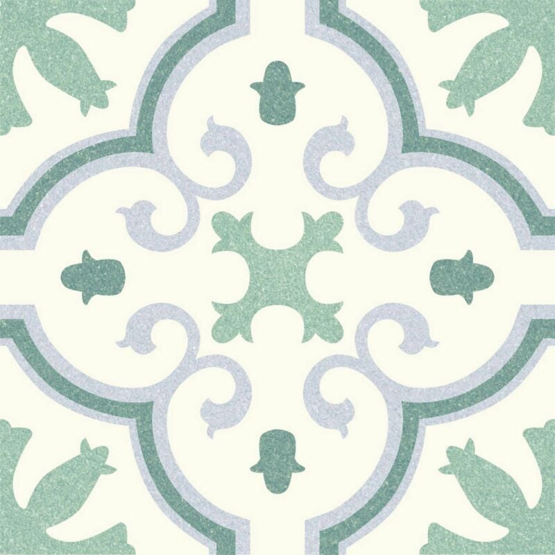 Tinker - Carrelage carreaux de ciment Laos vert monte 25x25 cm