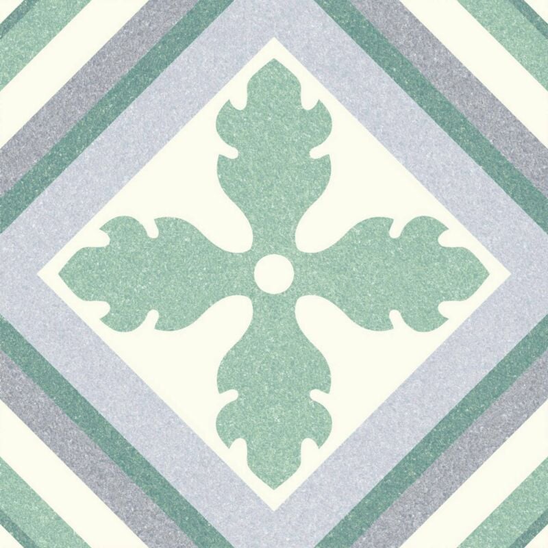 Tinker - Carrelage carreaux de ciment Laos vert tropez 25x25 cm