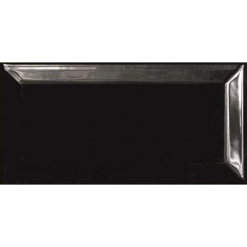 Carrelage carreaux métro Paris noir mate 7.5x15 cm