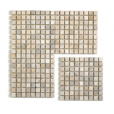 Carrelage de mosaïque (Boite de 1m²) / Plaque mosaïque mur et sol en marbre naturel coloris blanc mat - 30 x 30 cm