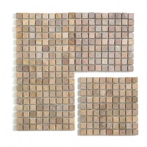 Carrelage de mosaïque (Boite de 1m²) / Plaque mosaïque mur et sol en marbre naturel coloris rose mat - 30 x 30 cm