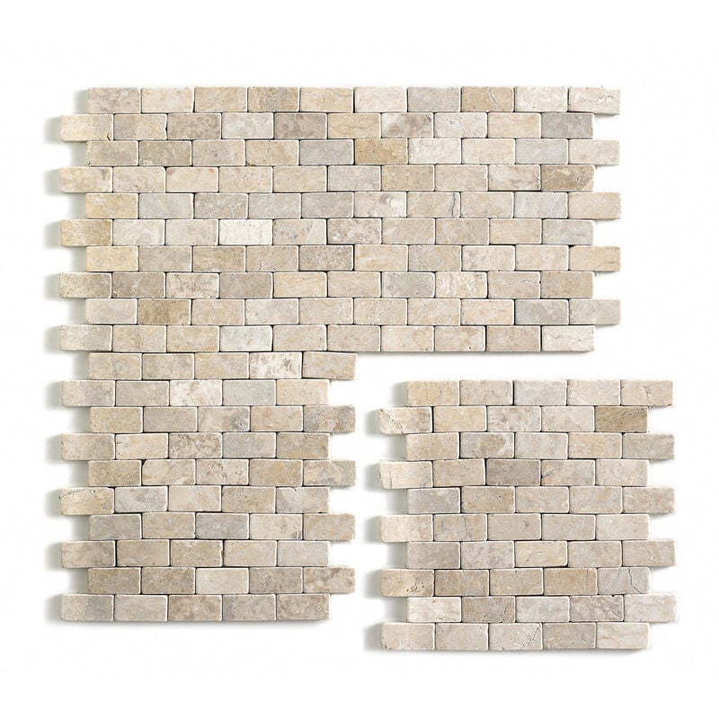 Carrelage de mosaïque (Boite de 1m²) / Plaque mosaïque mur et sol en marbre naturel coloris beige mat - 30 x 30 cm Pegane