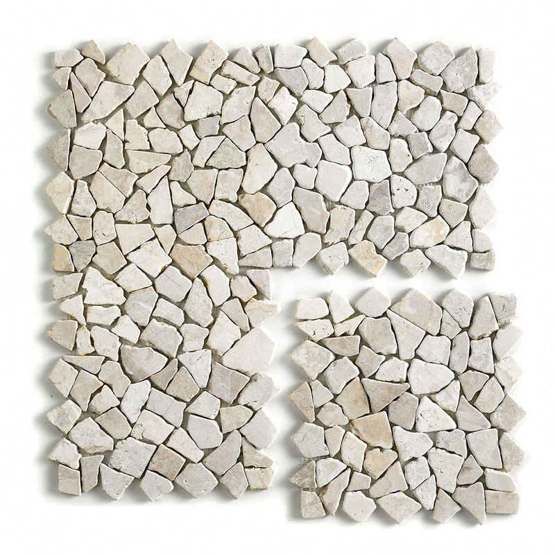 Carrelage de mosaïque (Boite de 1m²)/ Plaque mosaïque mur et sol en marbre naturel coloris blanc - 30 x 30 cm Pegane