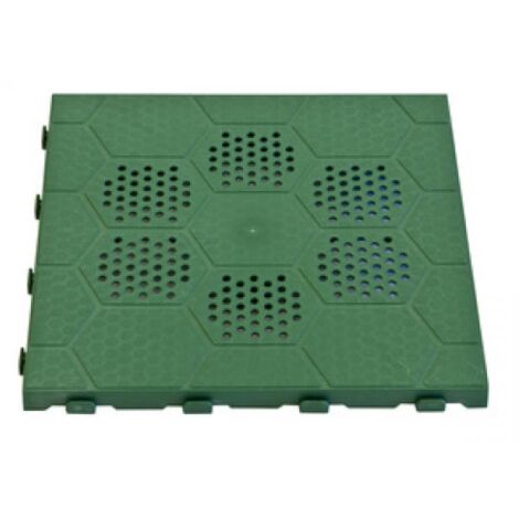 Carrelage de sol en polypropyle'ne vert E40 39x39x2,5 cm pour usage camping jardin exte'rieur avec joints pour jonction