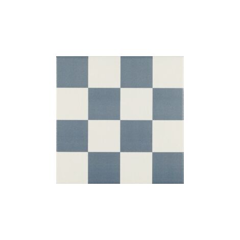 Carrelage décor damier 20x20 cm ANTIGUA AZUL - 1m²