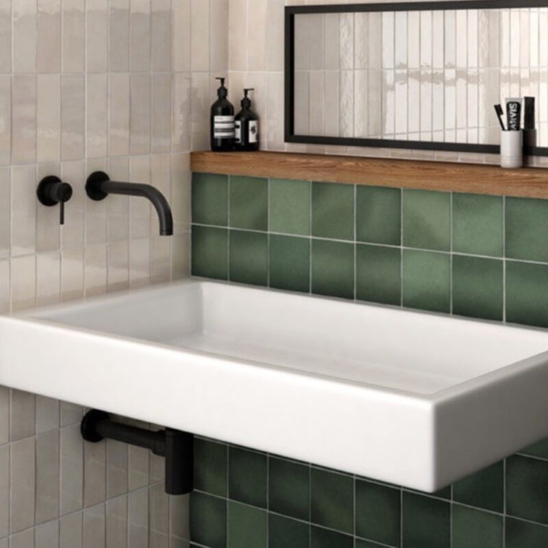 Equipe - Carrelage mural faience effet zellige magma 13,2x13,2cm et 20x6,5cm 13,2x13,2 cm Blanc - Mat - boîte de 1 m2 - Gioia Materia