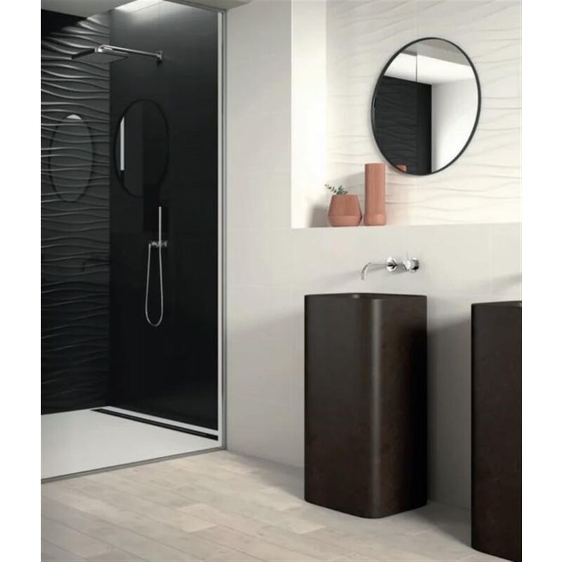 Carrelage d'intérieur effet béton - Faïence - Série swing - Dimensions: 25 x 50 cm - antacita - Aspect vague relief