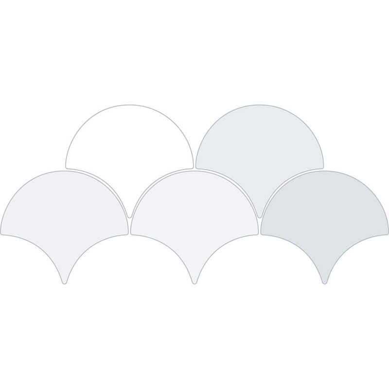 Tinker - Carrelage Ecaille de poisson Fisho blanc Brillant 15x17 cm