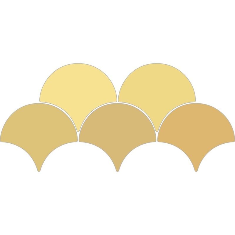 Carrelage Ecaille de poisson Fisho jaune Brillant 15x17 cm