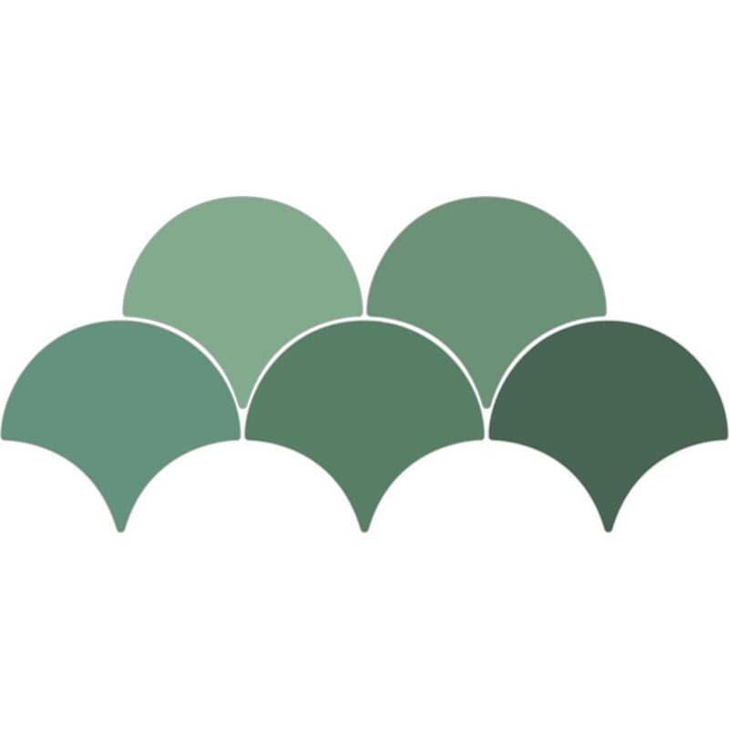 Tinker - Carrelage Ecaille de poisson Fisho vert Brillant 15x17 cm