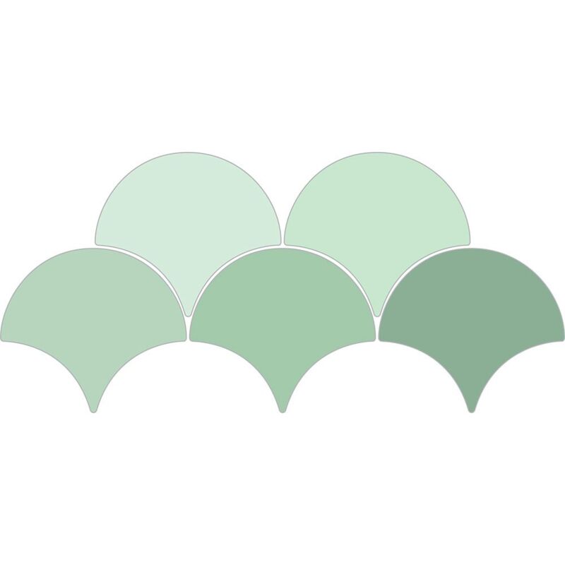 Tinker - Carrelage Ecaille de poisson Fisho vert clair 15x17 cm