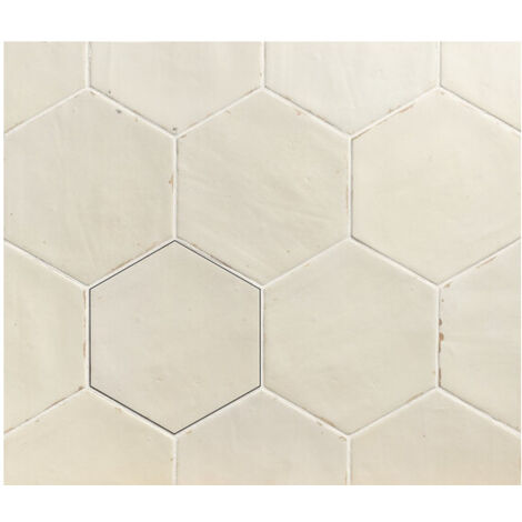 Carrelage effet Argile ATLAS HEXA Hexagone 16x14cm Ivoire - boîte de 0.33 m2 Hexagone 16x14 cm Ivoire -  - boîte de 0.33 m2