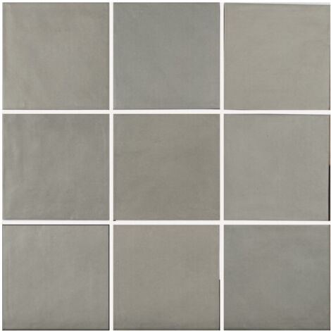 Carrelage effet argile DUST UNI 15x15cm Gris - boîte de 0.50 m2 UNI 15x15 cm 9c9990 - - boîte de 0.50 m2