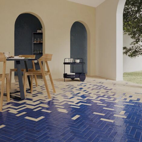 Carrelage Effet BEJMAT WOW 5x15 (0,469m2) Azur - Les Carreaux de Jean