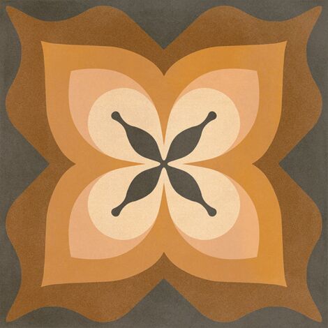 Carrelage effet carreau ciment POP TILE BETHEL 15x15cm 15x15cm Brun - Satiné - boîte de 1 m2 15x15 cm Brun - Satiné - boîte de 1 m2