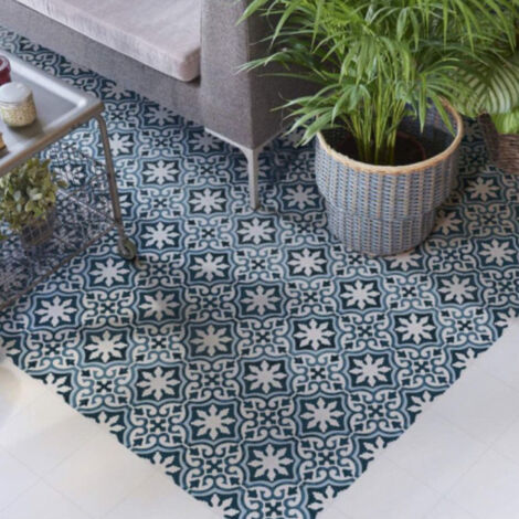 Carrelage effet carreau ciment Valencia Lonja 25x25cm Bleu - Mat - boîte de 1.13 m2 25x25 cm Bleu - Mat - boîte de 1.13 m2