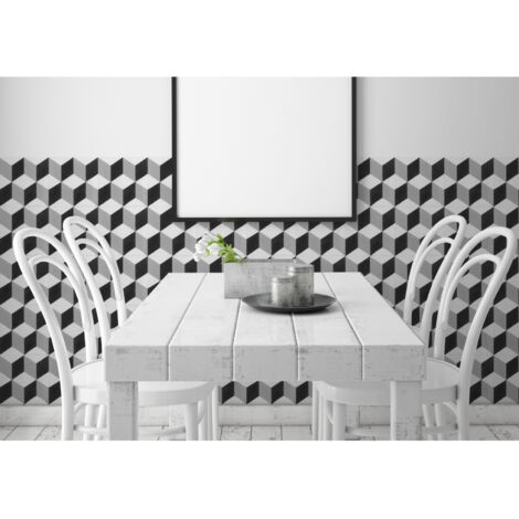 Carrelage effet carreau de ciment BARCELONA CUBE 25x25cm 25x25cm Gris - Mat - boîte de 1.13 m2 25x25 cm Gris - Mat - boîte de 1.13 m2