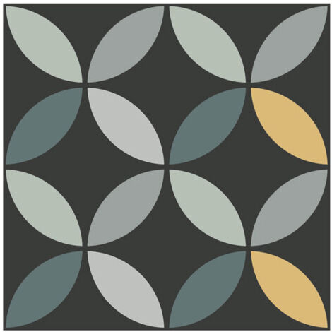Carrelage effet carreau de ciment ELLIPSE 15x15cm ELLIPSE NIGHT - boîte de 0.50 m2 15x15 cm ELLIPSE NIGHT -  - boîte de 0.50 m2