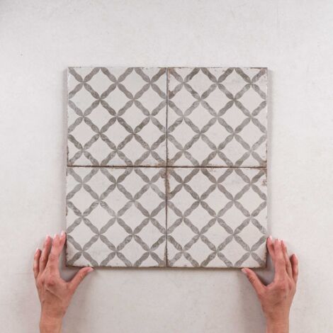Carrelage effet carreaux de ciment 20x20cm – Grès cérame émaillé – Épaisseur 9mm – Surface pour murs et sols – Lot de 0,52m²