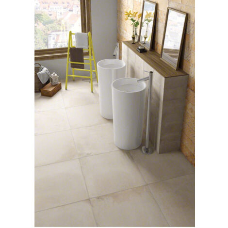 Carrelage effet chaux LAVERTON 60x60cm Crème - Sable - Mat - boîte de 1.08 m2 60x60 cm Crème - Sable - Mat - boîte de 1.08 m2