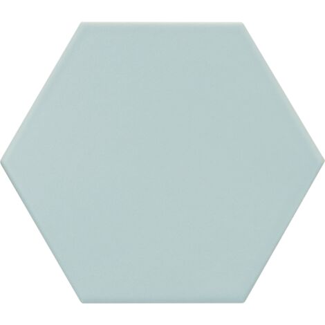 Carrelage effet graphique KROMATIKA Hexagone Hexagone 11.6x10.1cm Bleu clair - Mat - boîte de 0.44 m2 Hexagone 11.6x10.1 cm Bleu clair - Mat - boîte