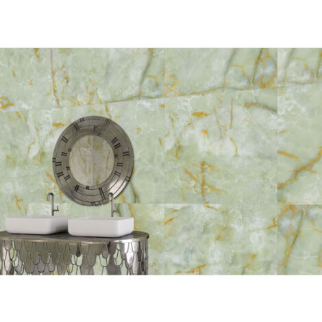 Carrelage effet marbre ONICE 300x120cm Onice vert - Brillant - boîte de 3.58 m2 300x120 cm  -  - boîte de 3.58 m2