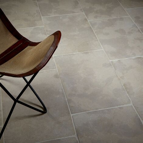 Carrelage effet pierre naturelle 60x40 cm – Couleur beige – Dalle de 0,24 m² pour revêtement intérieur et extérieur