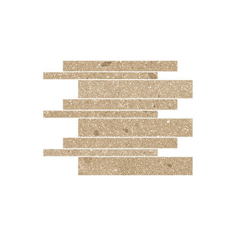 Carrelage effet pierre PANGEA GEA Mosaïque briquettes décalées Marron clair - Naturel - boîte de 1.08 m2 - Mosaïque briquettes décalées M Mosaïque br