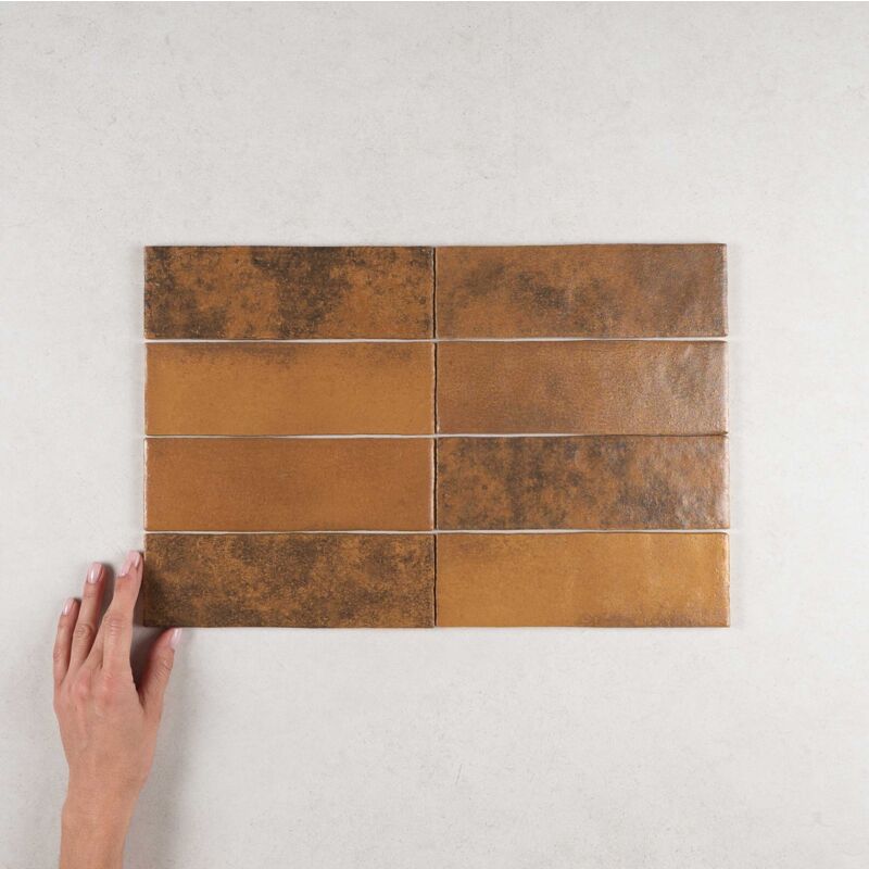 Faïence Effet Zellige ARTISAN 6,5x20 (0,5m2) Gold - Les Carreaux de Jean