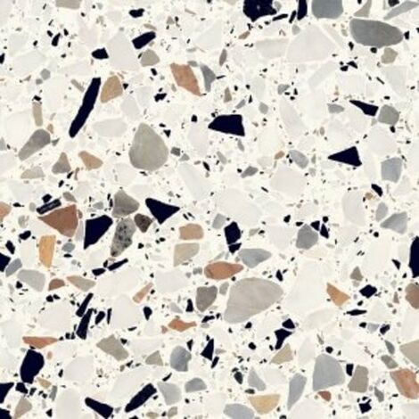 Carrelage effet terrazzo Bianco Macro 20x20 cm – Grès cérame émaillé – Antidérapant léger R9 – Résistant au gel – Surface satinée
