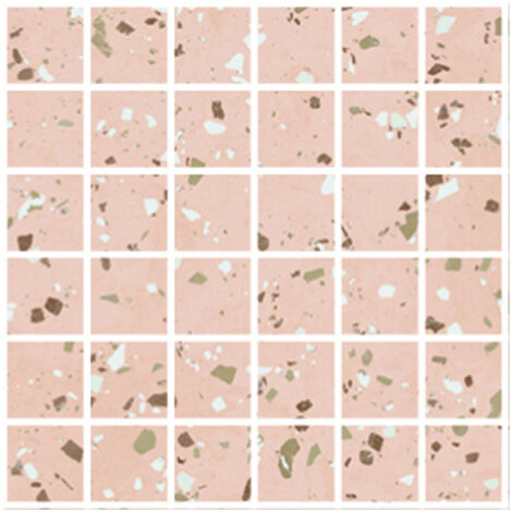Carrelage effet terrazzo District South Mosaïque 5x5cm Rose - Mat - boîte de 0.71 m2 - Mosaïque 5x5cm Rose - boîte de 0.71 m2 - Mosaïqu Mosaïque 5x5
