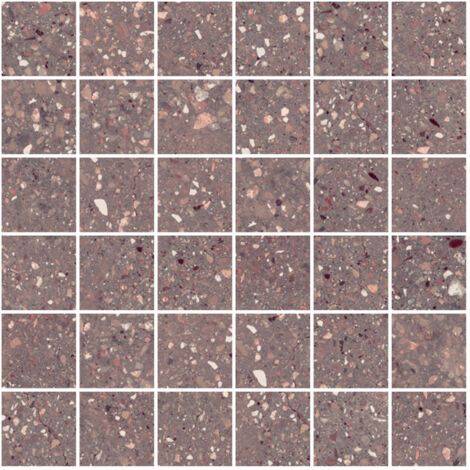 Carrelage effet terrazzo Wind Mosaïque 5x5cm Rouge - Naturel - boîte de 0.71 m2 - Mosaïque 5x5cm Rouge - boîte de 0.71 m2 - Mosaïque 5x Mosaïque 5x5