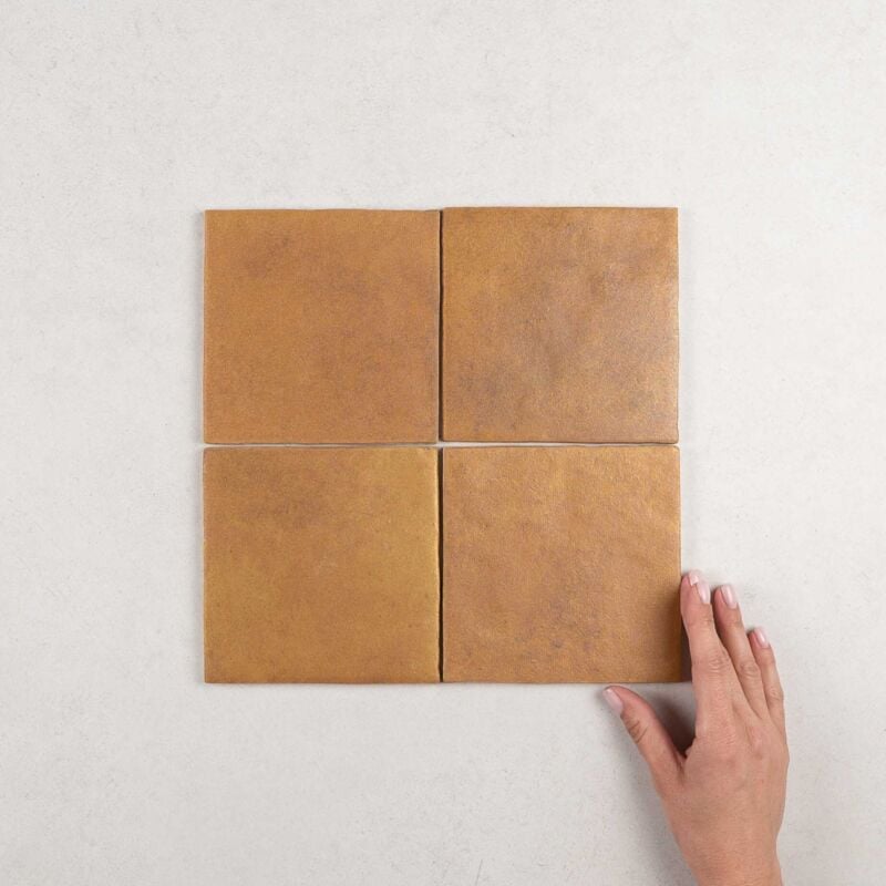 Faïence Effet Zellige artisan 13,2x13,2 (1m2) Gold - Les Carreaux de Jean