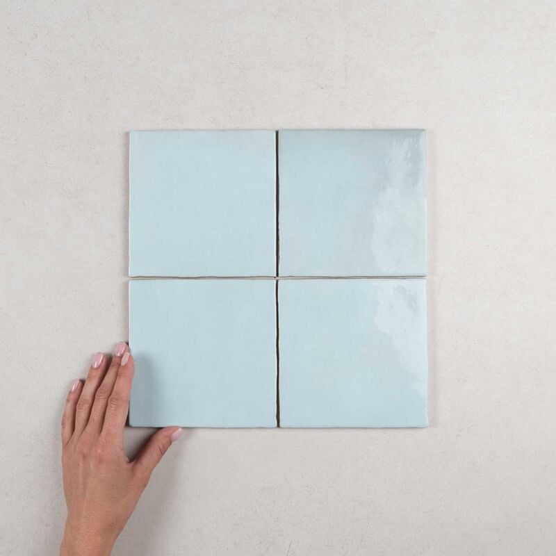 Faïence Effet Zellige artisan 13,2x13,2 (1m2) Aqua - Les Carreaux de Jean