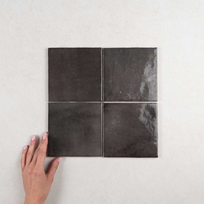 Faïence Effet Zellige ARTISAN 13,2x13,2 (1m2) Graphite - Les Carreaux de Jean