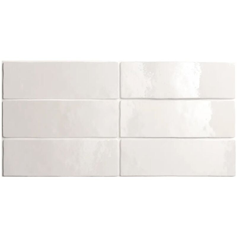 Carrelage effet zellige artisan blanc 6.5x20 cm - 24464