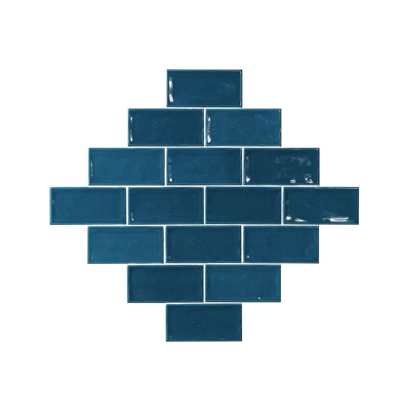 Carrelage Zellige Alicante bleu Brillant 7.5x15 cm