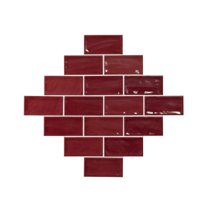 Carrelage Zellige Alicante rouge Brillant 7.5x15 cm