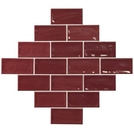 Carrelage effet zellige 7.5x15 GLAMOUR CARMIN - 0.45m²