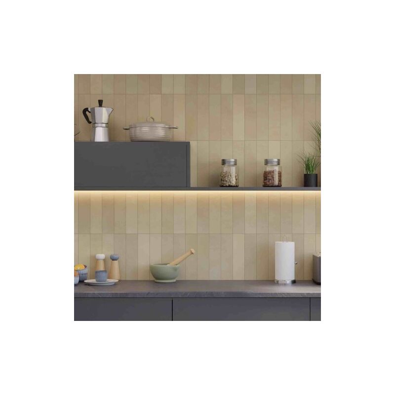 Carrelage Effet Zellige agadir Cotto Claro mate7x28cm (0,51m2) - Les Carreaux de Jean