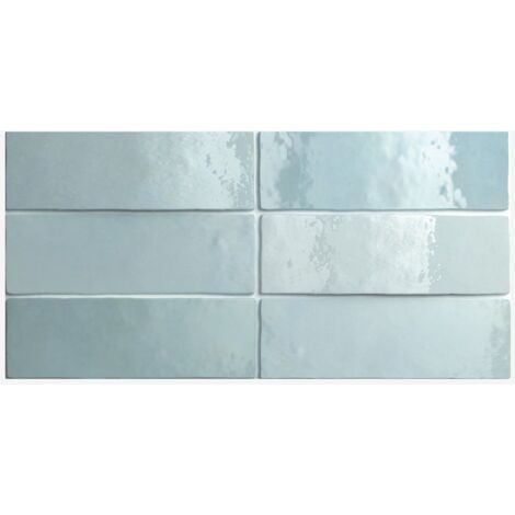 Carrelage effet zellige ARTISAN BLEU AQUA 6.5x20 cm - 24468