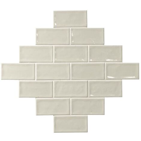 Carrelage effet zellige blanc ivoire 7.5x15 GLAMOUR NEUTRO - 0.45m²