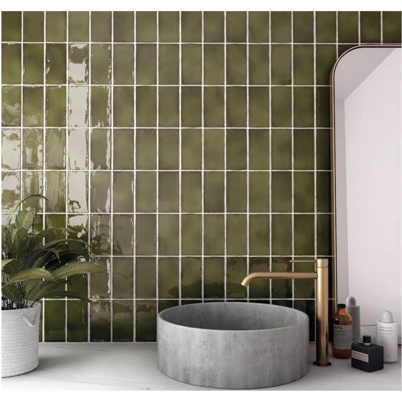 Nais - Baguette de finition pour Carrelage mural faïence effet zellige manacor Bullnose Pencil 20x3 cm boîte de 3 ml / pas m2 - Gioia Materia Blush