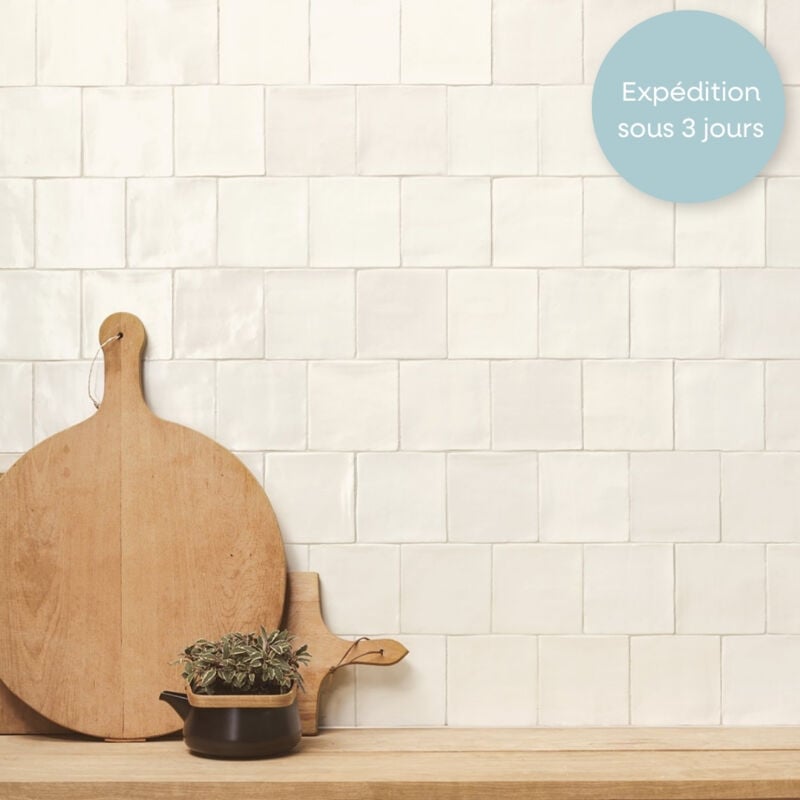 Carrelage Effet Zellige fes 13x13 (0,5m2) Bianco - Les Carreaux de Jean