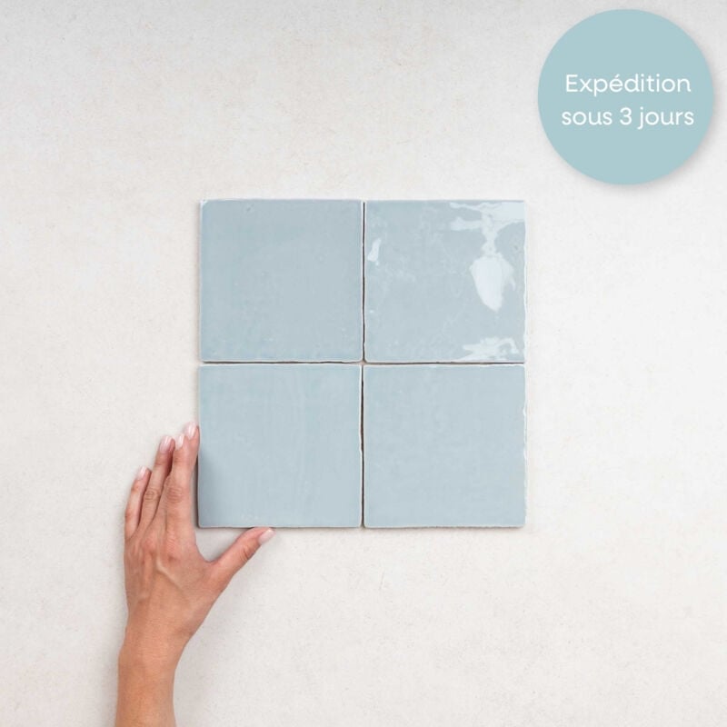 Carrelage Effet Zellige fes 13x13 (0,5m2) Cielo - Les Carreaux de Jean