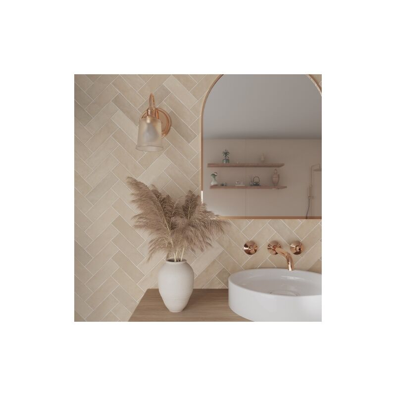 Carrelage Effet Zellige nolita Beige 6,5x20cm (0,35m2 ) - Les Carreaux de Jean