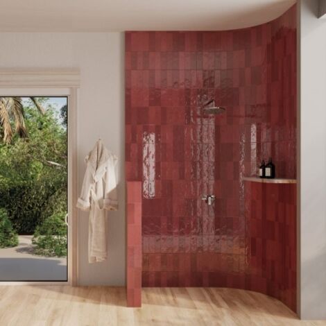 Carrelage effet zellige Nolita Burdeos 6,5x20cm – Grès cérame brillant – Pose murale – Boîte de 0,35m2 (27 pièces) – Bestile