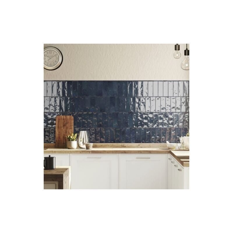 Carrelage Effet Zellige nolita Marine 6,5x20cm (0,35m2 ) - Les Carreaux de Jean