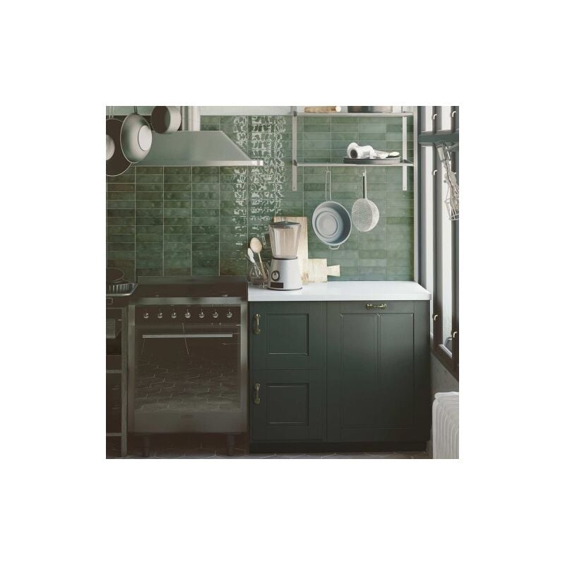 Carrelage Effet Zellige nolita Verde 6,5x20cm (0,35m2 ) - Les Carreaux de Jean